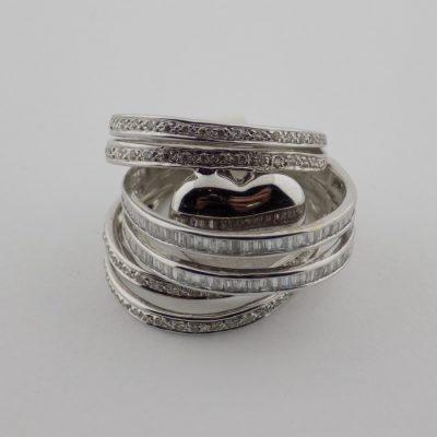 Anillo Brillantes Baguets talla brillante subastas de joyas